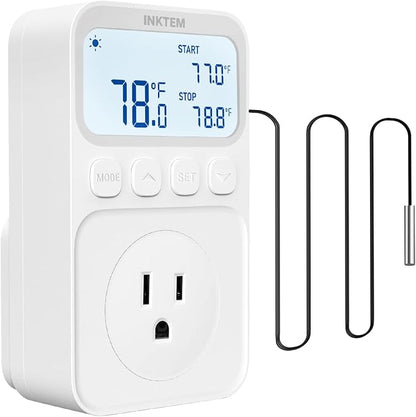 Plug in Temperature Controlled Outlet for Heater, Freezer 1800W 16A
