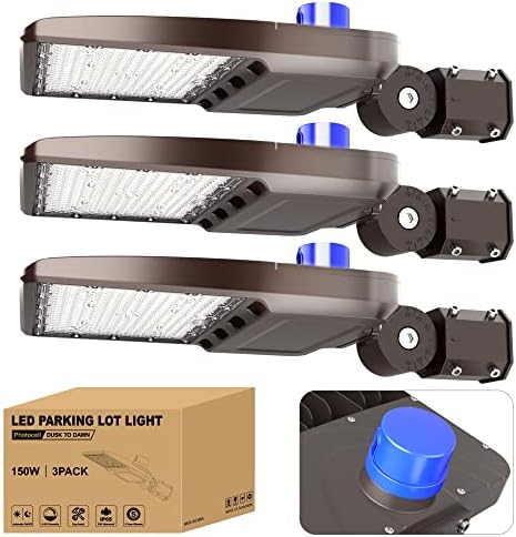 LED Parking Lot Light 150W 21000LM 5000K, Commercial Outdoor Area Lighting