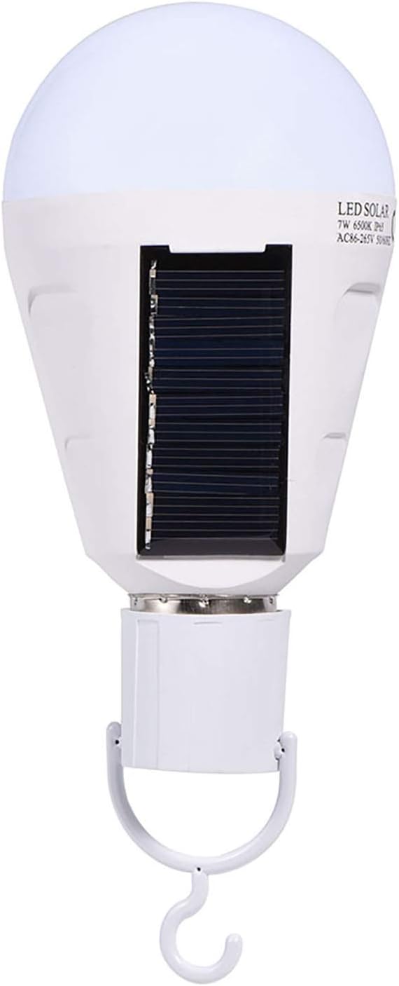 Ymiko Led Light Bulb, Smart Light Bulbs with Portable Design Solar Panel Indoor Outdoor Outdoor Lights for Stable and Bright Lighting (7w)