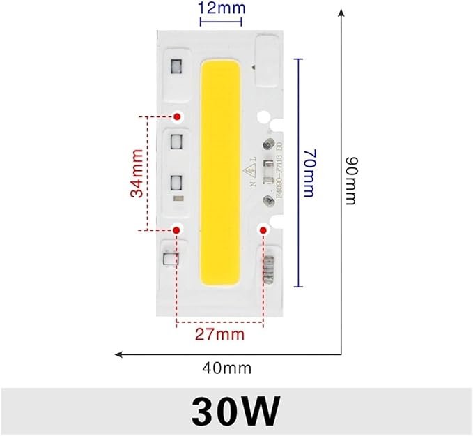 1pcs LED COB Chip 30W 50W 70W 100W 120W 150W AC 220V 110V LED Lamp IP65 Smart IC for LED Flood Light Cold White Warm White Spotlight(30W,110V_Cold White)
