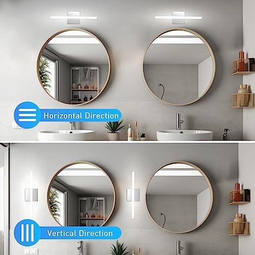 Combuh Modern Bathroom Vanity Lights Over Mirror, Chrome LED Wall Sconce
