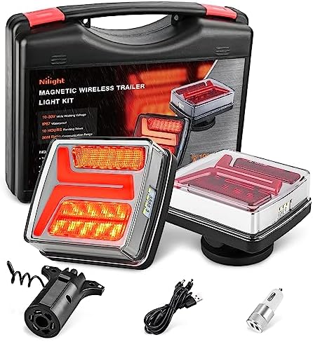 Nilight Magnetic Trailer Towing Light Kit 2PCS 58LED Wireless Rechargeable