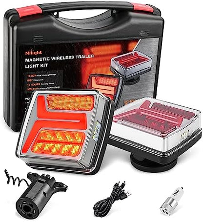 Nilight Magnetic Trailer Towing Light Kit 2PCS 58LED Wireless Rechargeable