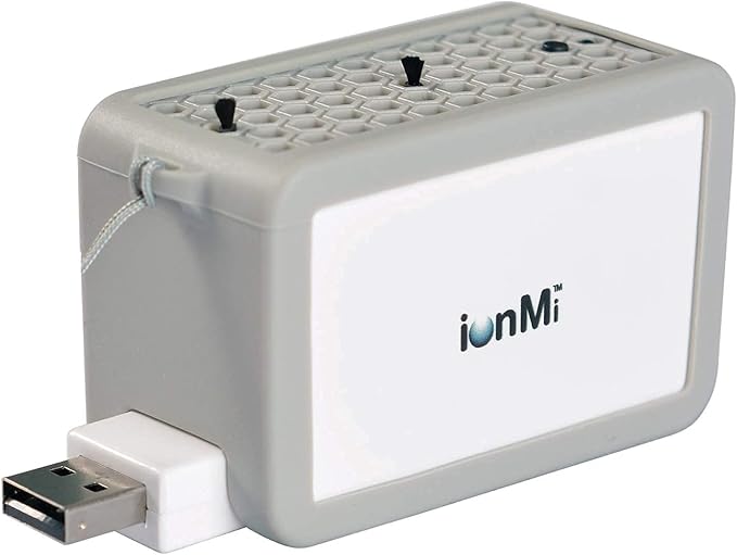 IonPacific ionMi, 2-1 Stationary & Wearable Negative Ionizer Travel Purifier with Highest Output - Up to 20 Million Negative Ions/Sec, USB Rechargeable, Eliminates: Pollutants, Allergens, Mold, Germs