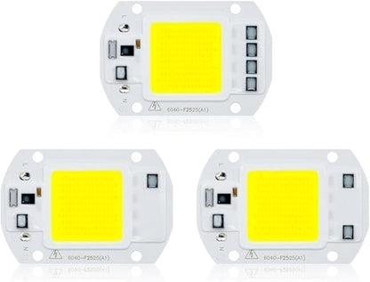 Pack of 6, LED COB Chip AC110V 50W/30W/20W Smart IC Driver DIY LED Floodlight Spotlight Household Bulbs(Warm White 110V,20w)