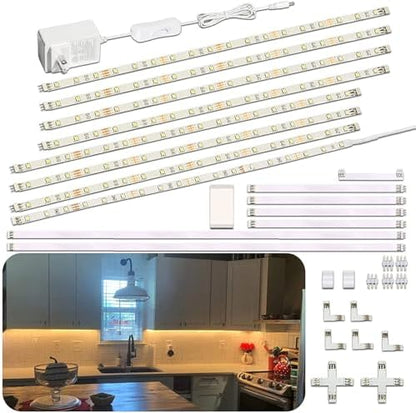 WOBANE Under Cabinet Lighting Kit,8PCS 12 inch Led Light Bars,WarmWhite