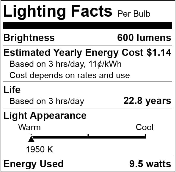 Qualilux Dusk to Dawn Bug Light Bulbs Outdoor, 1900K Amber Yellow, 600 Lumen, LED 9.5W, A19 E26, 4-Pack, HQ-H018