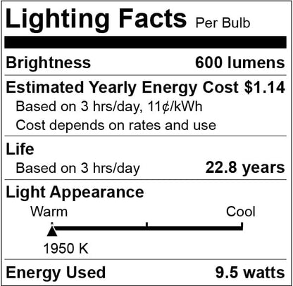 Qualilux Dusk to Dawn Bug Light Bulbs Outdoor, 1900K Amber Yellow, 600 Lumen, LED 9.5W, A19 E26, 4-Pack, HQ-H018
