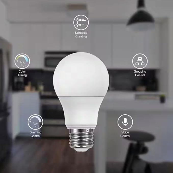 Smart LED Bulb 60-Watt Equivalent Smart A19 LED Light Bulb Tunable with Voice Control (1 Bulb) Works with Google and Alexa