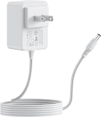 Anlapus DC 12V 2A US Power Adapter for CCTV Security Camera, 5.5mm x 2.1mm Plug, 3.28ft Long Cords, 100V-240V, 12 Volt 2 Amp Power Supply for DVR NVR Home Surveillance Systems - White