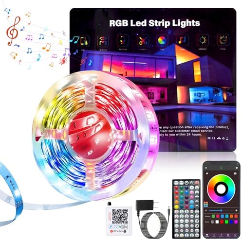 NBBUFF Led Lights for Bedroom 50FT, RGB Led Strip Lights Music Sync
