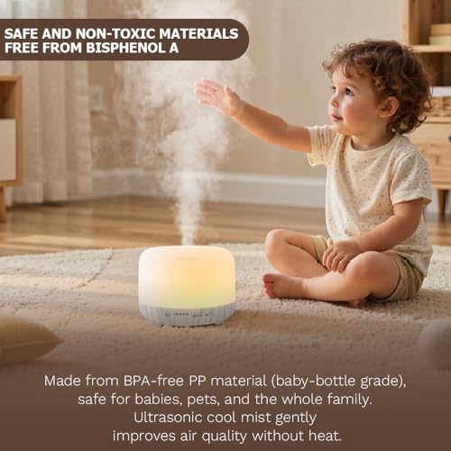 Essential Oil Diffuser, Ultrasonic Humidifier with LED Light