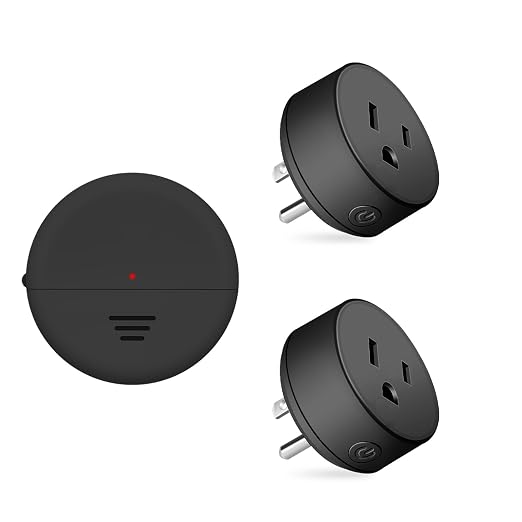 Black Motion Sensor Outlet,Auto Turn On/Off,Adjustable Detection Range | NineLeaf 1 Radar+2Plugs,AUTO/Timer Modes,262FT RF Range, Adjustable 7–26 ft Detection, Wireless Hallway Lights,Garage,Closet