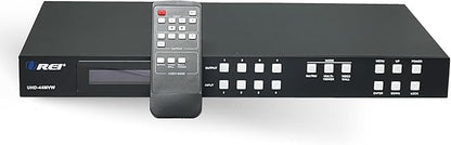 OREI 4K 4x4 HDMI Matrix Video Wall Controller Processor Multiviewer Display Upto 4K 60hz 2x1, 1x2, 1x3, 1x4 Supports 180 Degree Rotate RS-232 Audio Extraction (UHD-44MVW)