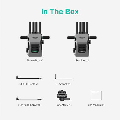Accsoon CineView Master 4K SDI HDMI Wireless Video Transmitter&Receiver, Tri-Band 8202ft 25 ms LAT, 4K60/1080p60 1 Wired iOS+4 App Monitoring, Livestreaming Pair CineView 4K Lite/SE 4K/M7 Pro/M7H Pro