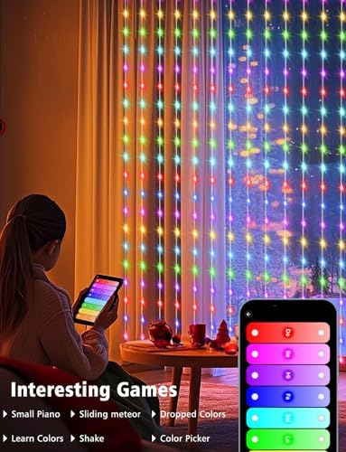 echosari 20Ft x 10Ft Smart Curtain Lights Compatible with Alexa
