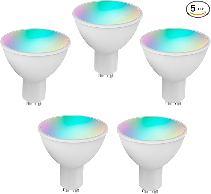 ZJchao Smart Light Bulb, 5W GU10 WiFi Light with RGB W C, Voice and APP Remote Control, Timing Function, Group Control for Home Tmall Elf (5)