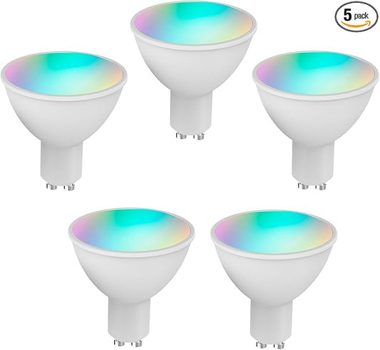 ZJchao Smart Light Bulb, 5W GU10 WiFi Light with RGB W C, Voice and APP Remote Control, Timing Function, Group Control for Home Tmall Elf (5)