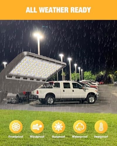 LED Parking Lot Light 200W 28000LM 5000K, Commercial Outdoor Area Lighting