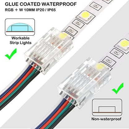 Flutesan 20 Pcs 5 Pin 10 mm LED Strip Connector RGB Lights