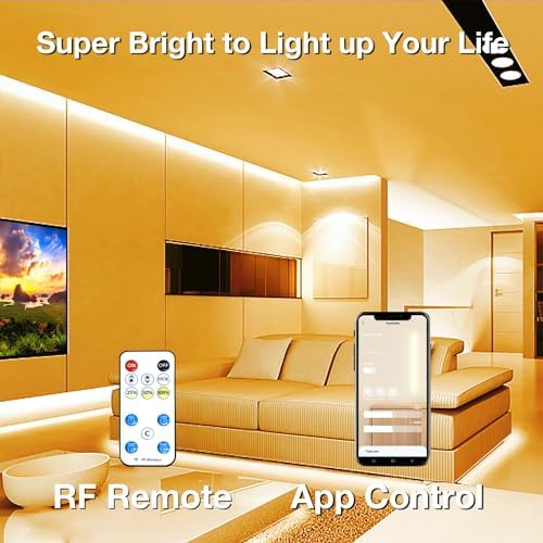 DAYBETTER COB LED Strip Lights,LED Lights for Bedroom 16.4ft,Warm White