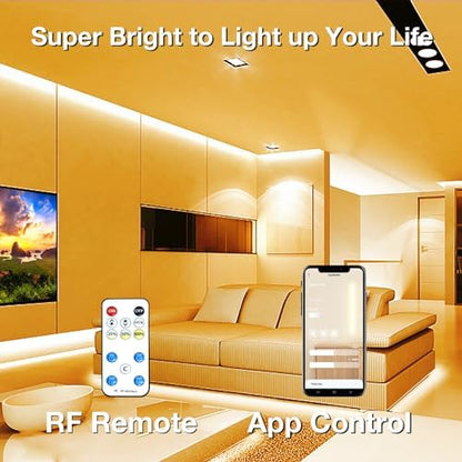 DAYBETTER COB LED Strip Lights,LED Lights for Bedroom 16.4ft,Warm White