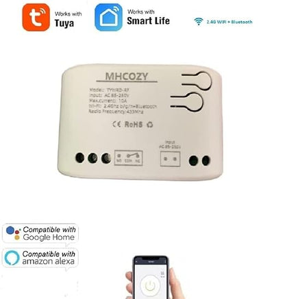 Updated WiFi Wireless Smart Switch Inching Self-Locking Relay Module,be Applied to Access Control,DIY WiFi Garage Door Opener (Smart Life app 1CH 85-250v)