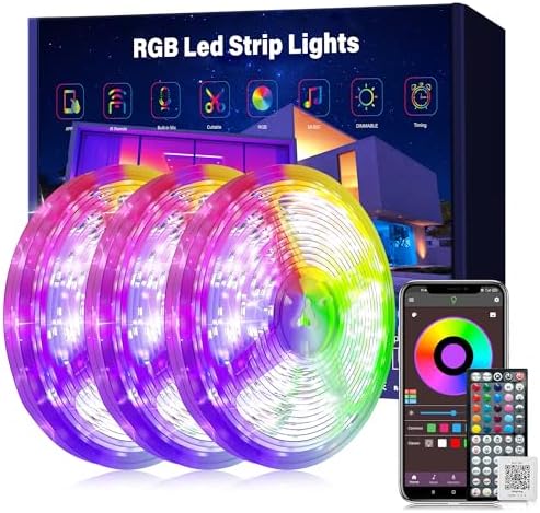 Ledagic Led Lights for Bedroom 300ft (3 Rolls* 100ft) Led Lights Music Sync