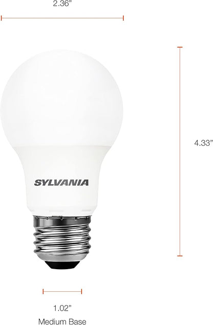 Sylvania LED A19 Light Bulb, 60W Equivalent, Efficient 8.5W, 800 Lumens, Frosted, 5000K, Daylight (74470) (Pack of 1, 12 Count Total)