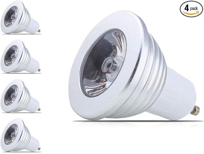 Mengjay 4 Pcs Dimmable GU10 3W Led Bulb RGB LED Spotlight Smart Led Lamp with Remote