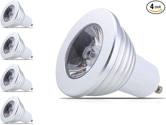 Mengjay 4 Pcs Dimmable GU10 3W Led Bulb RGB LED Spotlight Smart Led Lamp with Remote
