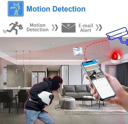 4CH DVR Wired CCTV Security System with 4pcs 1080P Metal Waterproof Surveillance Camera Infrared Night Vision Motion Detection for Indoor Outdoor 24/7 Recording (Include 500GB HDD) Remote Access