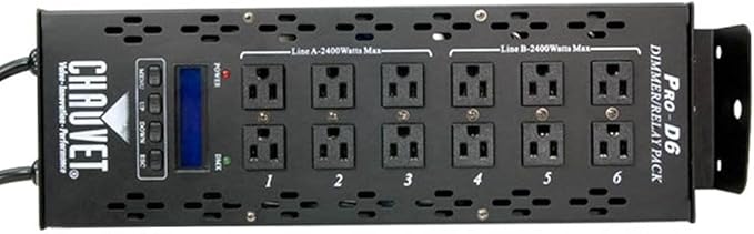 CHAUVET DJ Pro-D6 DMX-512 Dimmer/Switch Pack (6-Channel) | LED Light Controllers, BLACK