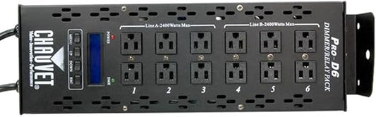 CHAUVET DJ Pro-D6 DMX-512 Dimmer/Switch Pack (6-Channel) | LED Light Controllers, BLACK