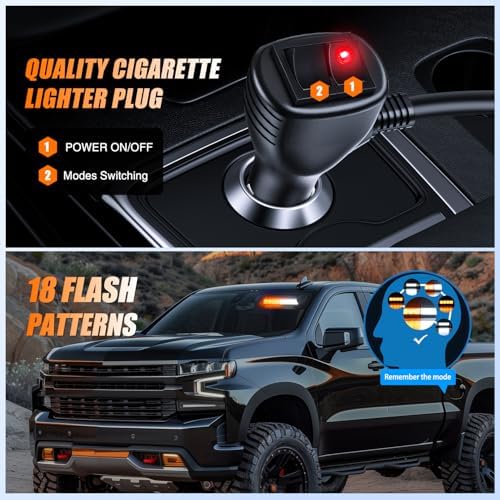 Nilight 8LED Amber White Traffic Advisor Strobe Light Bar Hazard Safety