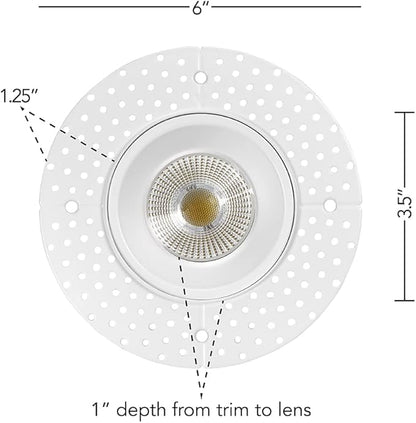 Maxxima 4 in. Trimless Ultra-Thin Recessed Anti-Glare LED Downlight Canless IC Rated 1000 Lumens 5 Color Temperature Selectable 2700K/3000K/3500K/4000K/5000K Dimmable 90 CRI 5 CCT Slim J-Box Included
