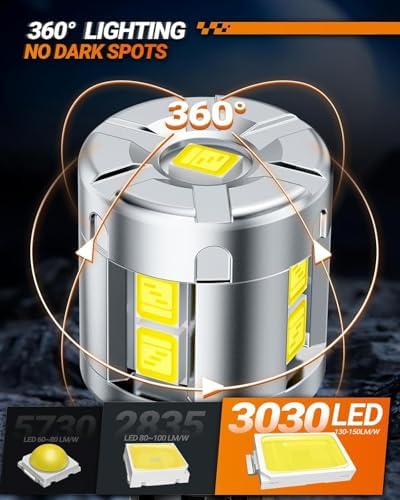 SEALIGHT 912 921 LED Bulbs Reverse Lights 6500K White, 600% Brighter T15 LED Backup Light Bulb for 906 904 922 W16W Super Bright Canbus Error Free Plug and Play Light Bulb, Pack of 2