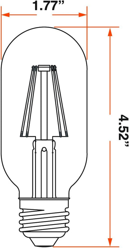 Sylvania T14 Clear LED White Filament Bulb, 3.5W, Dimmable, 300 LMS, Medium Base, 2700K, Soft White - 1 Pack (42266)