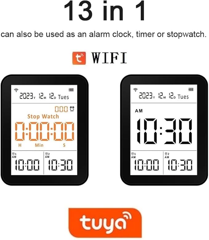 Air Quality Monitor Indoor, 13-in-1 with WiFi Air Quality Tester for CO2 TVOC HCHO PM2.5 PM1.0 PM10 Temperature Humidity More, LED Display Home Air Quality Tester Analyzer (White)