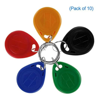 125KHz Smart ID Key Tag Card RFID Access Control Key Card Proximity EM4100 TK4100 Keyfobs Keychains NFC Token Badge Holder (Mix Color, Pack of 10)