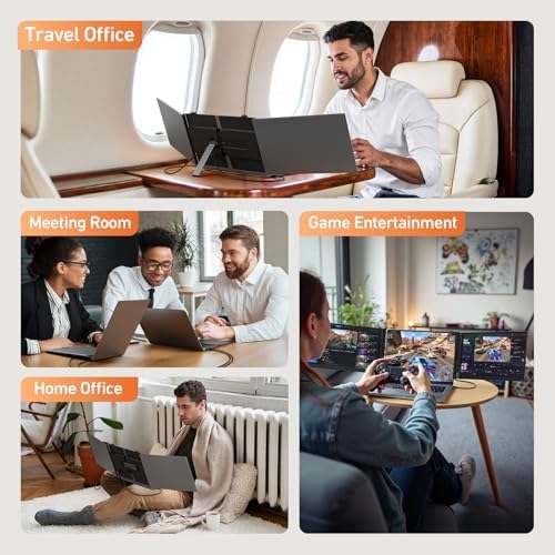 14.1'' Triple Laptop Screen Extender, 2.2lbs Ultra-Light Portable Monitor