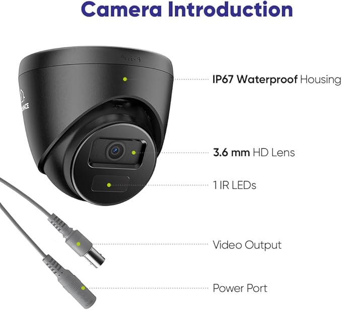 SANNCE 1080p Wired Home Security Camera with EXIR Night Vision, IP66 Waterproof for Outdoor Indoor Video Surveillance 4Pcs