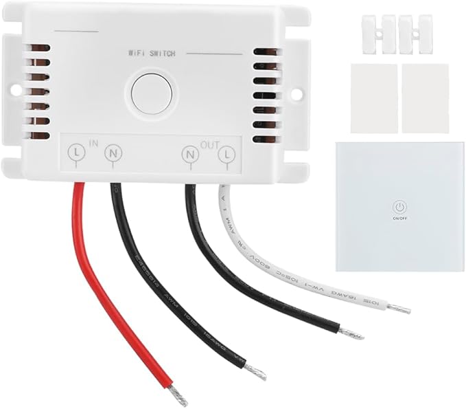 KANASI AC90 250V Voice Control WiFi Smart Switch, Tuya Compatible Timer Relay for Home Automation
