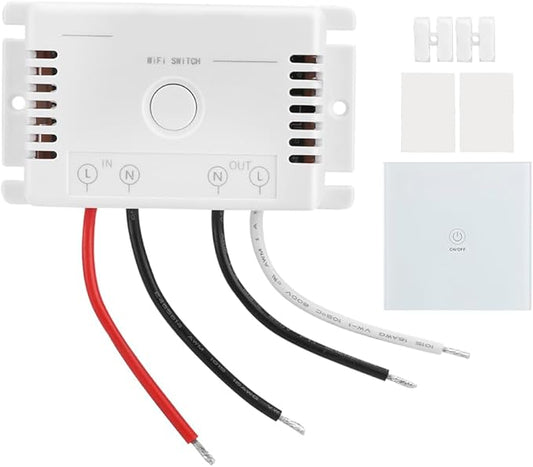 KANASI AC90 250V Voice Control WiFi Smart Switch, Tuya Compatible Timer Relay for Home Automation