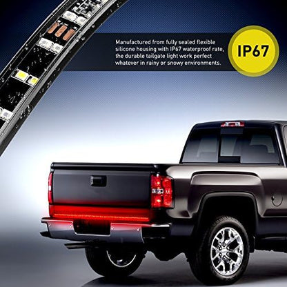 Nilight 60 Inch Truck Tailgate Light Bar Double Row 264 LEDs