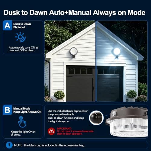 LED Barn Light 50W Outdoor Dusk to Dawn Yard Lighting Aluminum 5000K 2Pack