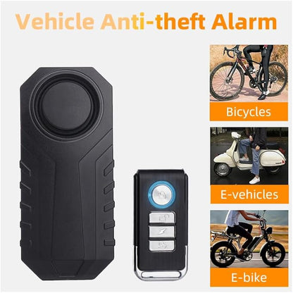 AIJING 113db Bike Alarm with Remote, Loud Anti Theft Alarm for Bicycle Golf Car, IP65 Waterproof Vibration Sensor Alarm System, Wireless Siren for E-Bike, Motorcycle,Trailer,Mailbox, Scooter (B1)