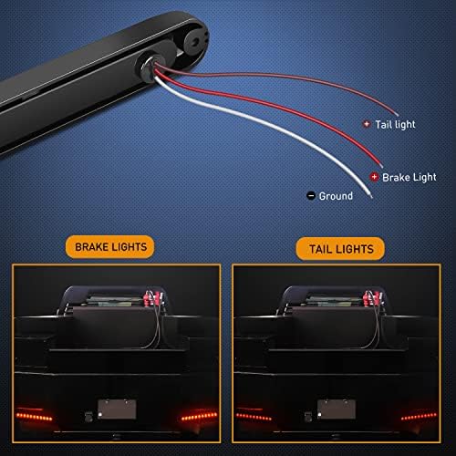 Nilight Trailer Light Bar 2PCS 10" 15 LED Red Park Stop Turn Tail Lights
