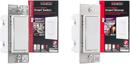 Enbrighten Zigbee Smart Light Switch, QuickFit & SimpleWire & Zigbee Dimmer, QuickFit & SimpleWire, Pairs Directly with Echo Studio/Show 10/Plus 1st