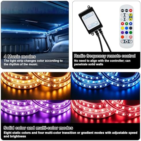 Mupera 60 Inch RGB Truck Bed Lights Strip Kit for Pickup Truck SUV RV